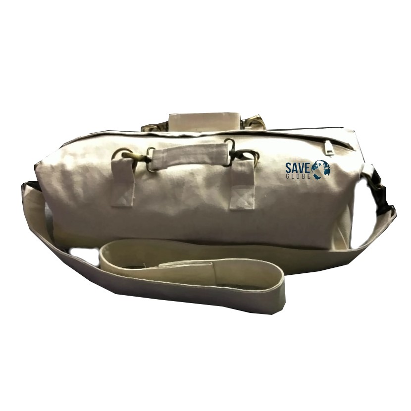 White – Eco friendly Canvas Duffle Bag – Save Globe, Eco-friendly rice husk pillows, canvas bags ...