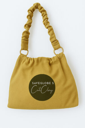 SaveGlobe's CotClay Bag | 100% Cotton Canvas Tote with Scrunch Handle | Eco-Friendly Shoulder Bag for Women | Stylish & Spacious Everyday Bag
